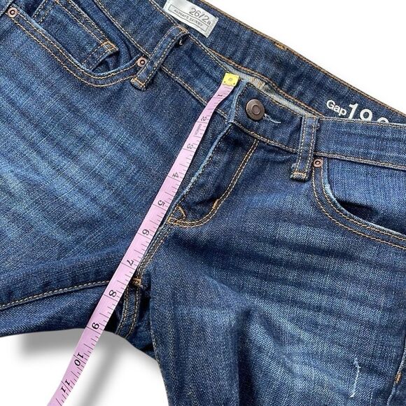 Gap 1969 Always Skinny Jeans Women’s Size 26 /2a Dark Wash Distressed Denim - Picture 11 of 13
